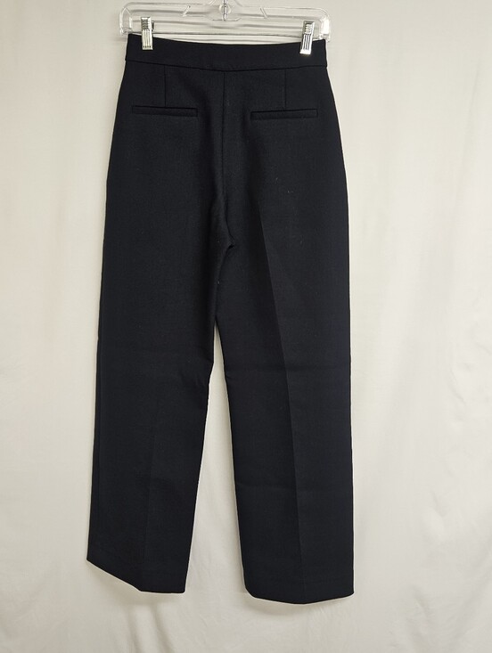 Sezane Pants - Sezane Damon Trousers Womens 34 (US Sz 2)Navy Blue Wide Leg High Waisted Pleats